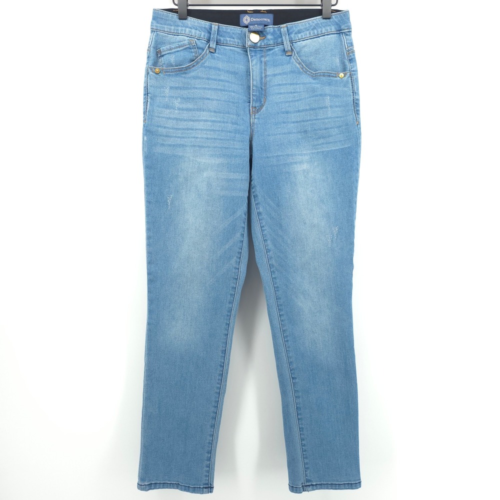 Democracy‎ Womens Jeans Absolution 6 Light Blue Straight Leg B20897YY7 Stretch